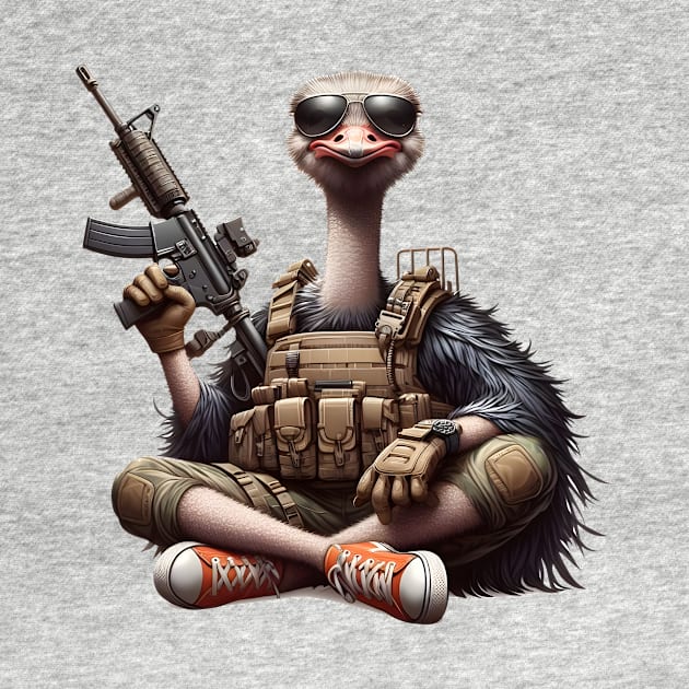 Tactical Ostrich by Rawlifegraphic